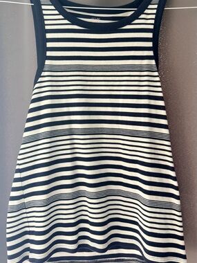 Vineyard Vines Navy and White Striped Sleeveless Mini Dress
